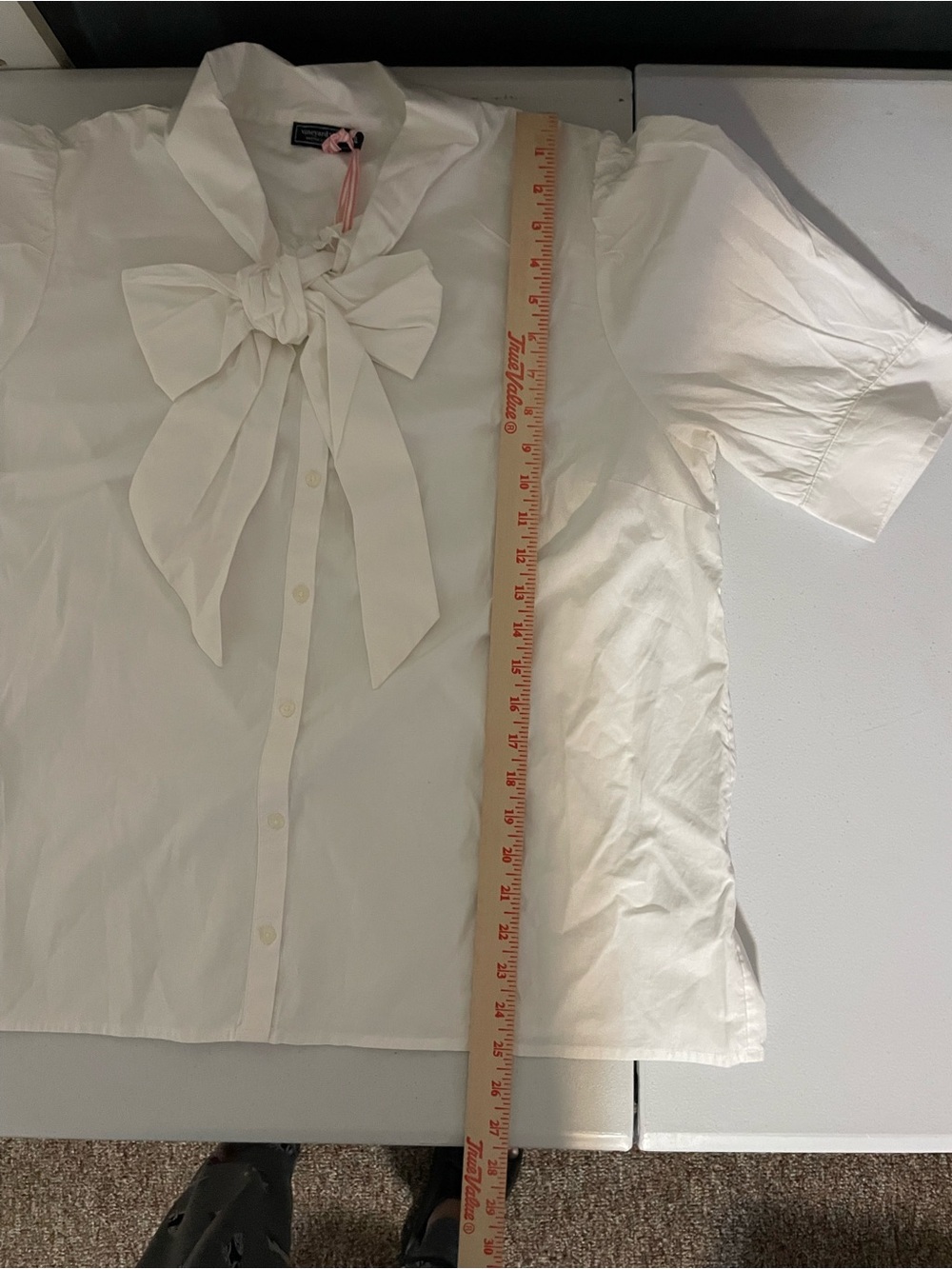 Vineyard Vines White Bow-Tie Short Sleeve Blouse - Picture 7 of 7